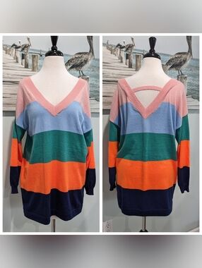 Racheal Striped V-Neck Sweater